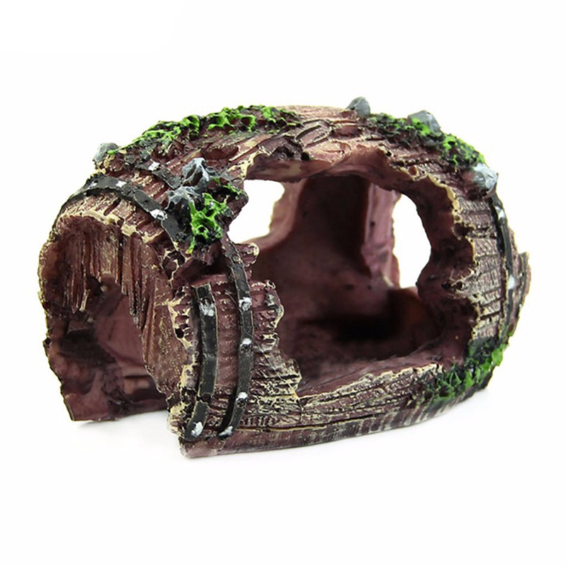 Aquarium Fish Hide - Acquario Barile artificiale Grotta Ornamenti in