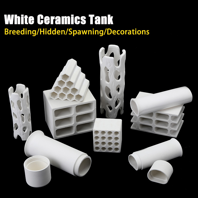Serbatoio di ceramica bianca a - Aquarium Fish Hide recensione e prezzo